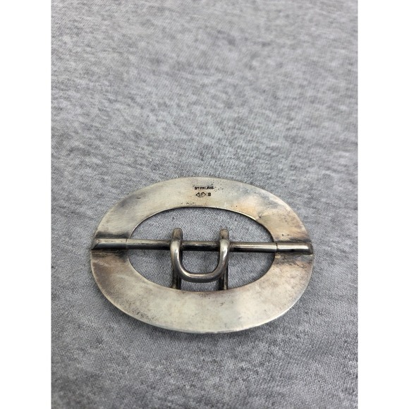 Antique Victorian Edwardian Sterling Silver LF Signed Womens Belt Buckle Pin main image 13